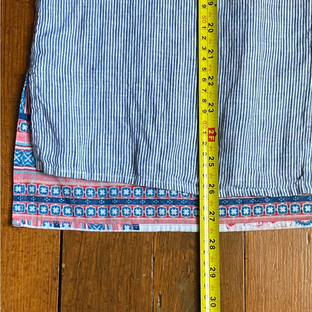 J Jill Linen Linen blend Striped Floral Back Button Top Linen cotton Size Medium - Picture 14 of 14